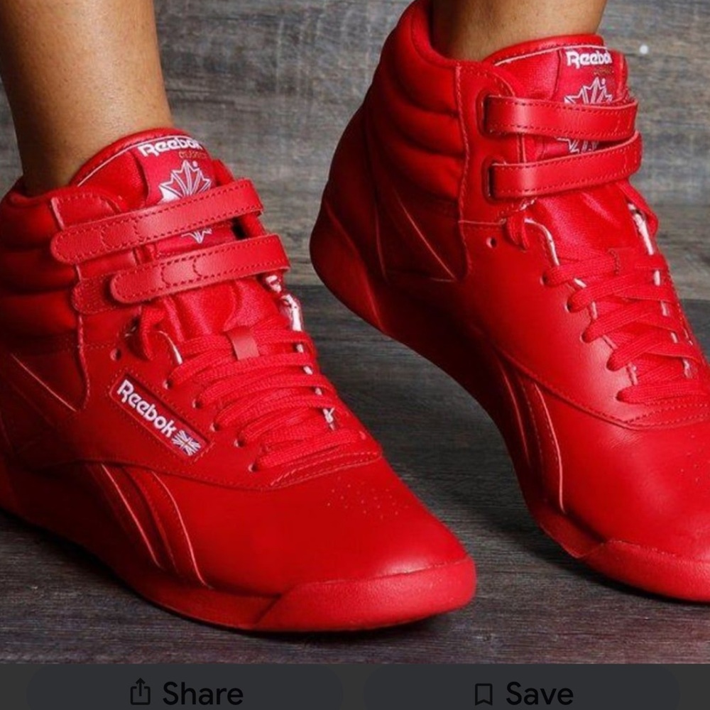 Reebok Classic Red Lace-Up Sneakers